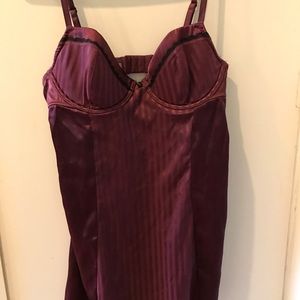 Burgundy bra top teddy